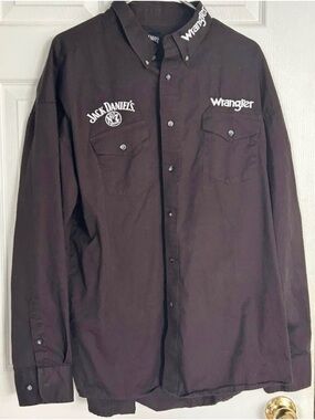 Wrangler X Jack Daniel’s Black Long Sleeve Button Western Shirt-Size XXL